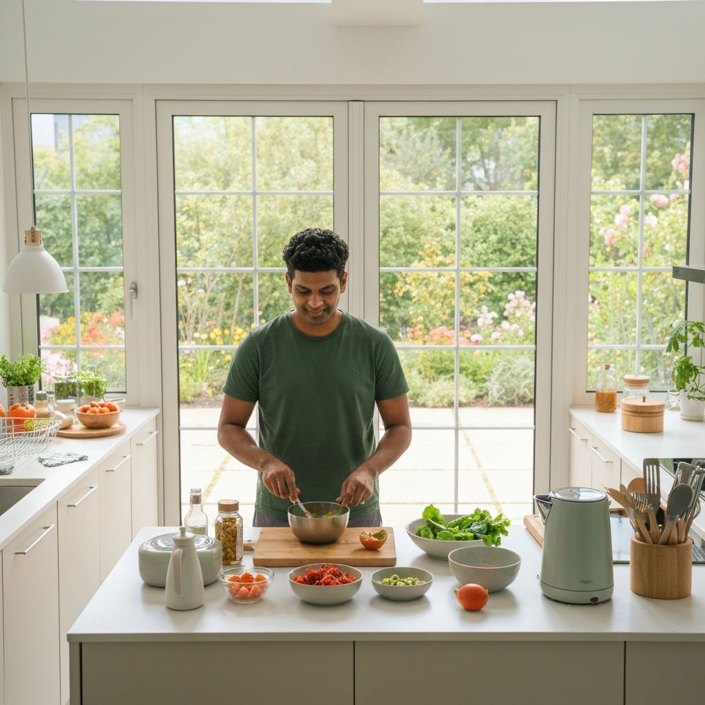 Person preparing healthy meal